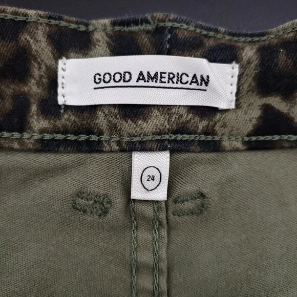 Good American Leopard Print Jean Shorts Women Plus Size 24W - Picture 6 of 10